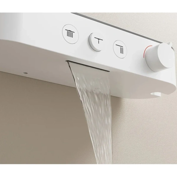 душевая система aquame aqm8009w 260 мм, со смесителем, белый