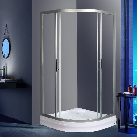 душевой уголок weltwasser ww500 с 100×100 10000004086 профиль хром матовый, стекло прозрачное