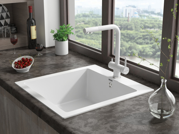 смеситель для кухни paulmark skalen sk213020-431 цвет белый матовый