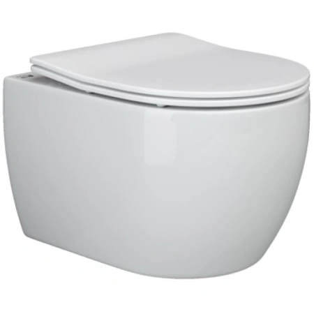 унитаз ceramicanova play cn3001 подвесной, с сиденьем микролифт, белая
