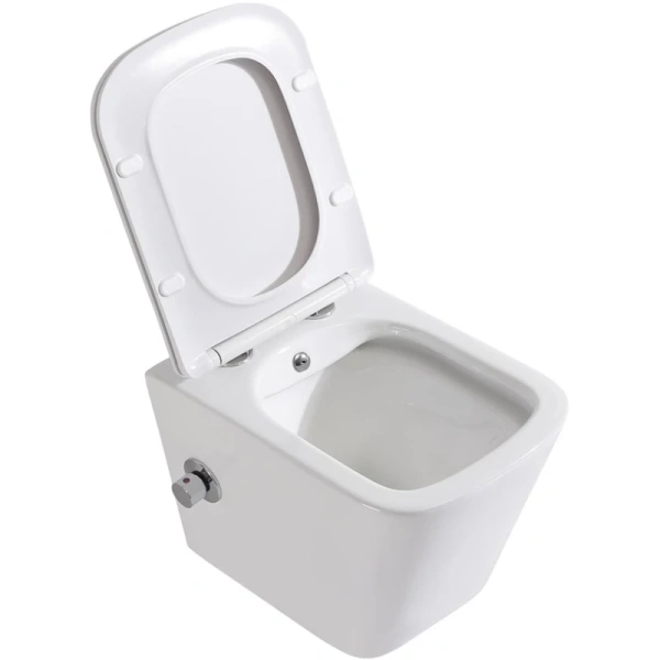 унитаз биде подвесной belbagno due bb3103chr-bs/sc, с сиденьем микролифт, цвет белый