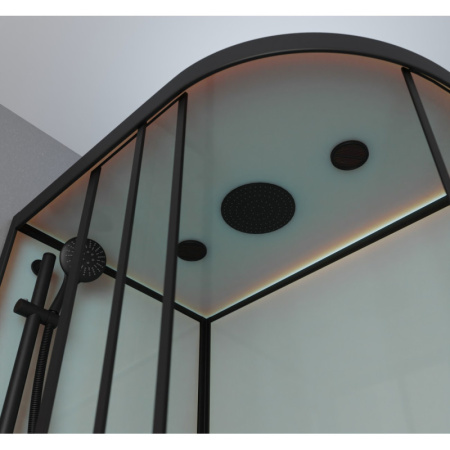 душевая кабина 120x80x220 см frank f412/1l м black 20066 текстурное стекло