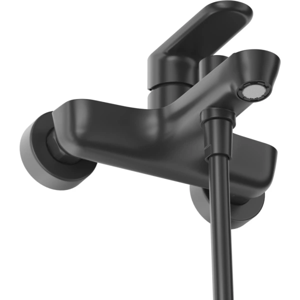 смеситель для ванны cezares stylus stylus-vd-nop с душевым гарнитуром, черный матовый