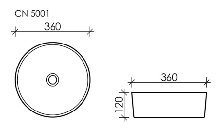 раковина ceramicanova element cn5001 накладная, ø36 см, белая