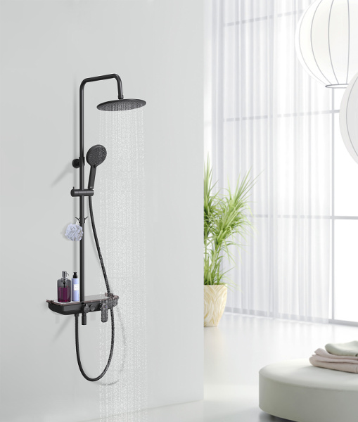 душевая система lemark tropic lm7012bl черная матовая