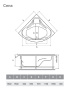 акриловая ванна relisan ecoplus сена 160x160 гл000025814 белая
