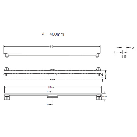 душевой лоток berges super slim 400 090177 с решеткой хром матовый