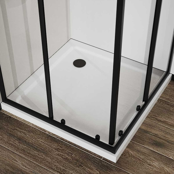 душевой уголок vincea city 100x90 vss-5ct9010clb профиль черный, стекло прозрачное