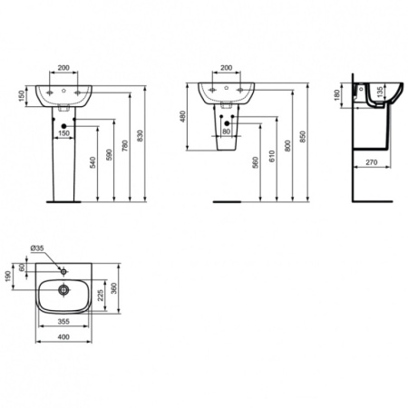 Полупьедестал для раковины Ideal Standard I.Life A T471501