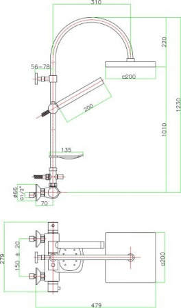 душевая стойка fiore x-termo 31cr0983