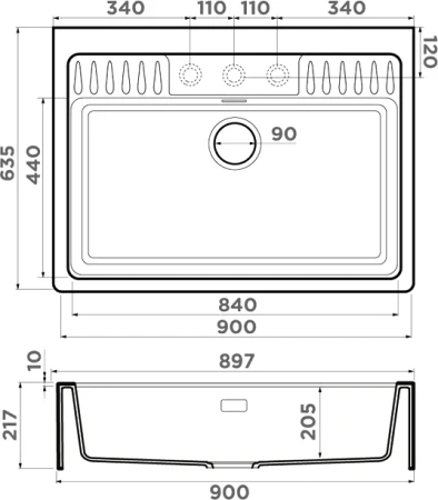 мойка кухонная omoikiri kinokawa 90-wh белая