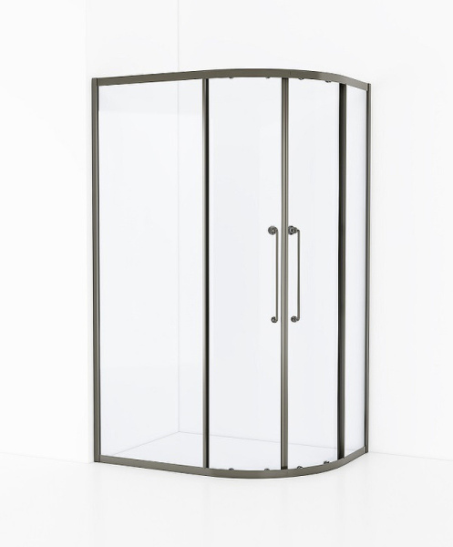душевой уголок cezares relax-304 120x90 relax-304-rh-2-120/90-c-gm профиль оружейная сталь стекло прозрачное