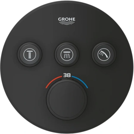 термостат для ванны grohe grohtherm smartcontrol 29508kf0 встраиваемый, черный матовый