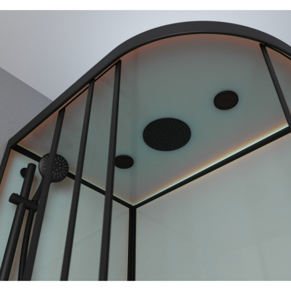душевая кабина frank f412/1l black левая 120х80