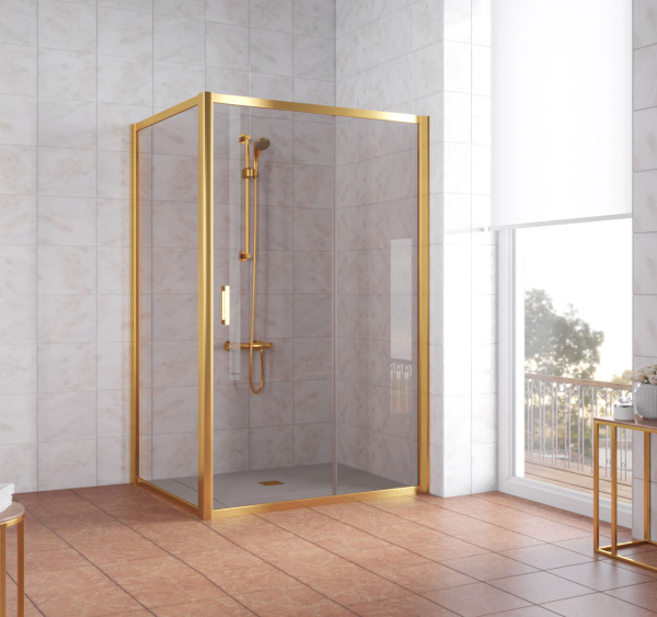душевой уголок vegas glass zp+zpv 140*80 09 05 профиль золото, стекло, стекло бронза