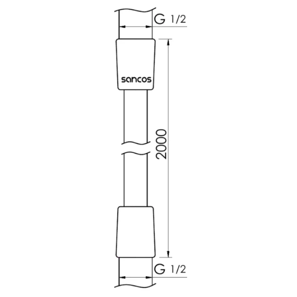 душевой шланг sancos sc5002mb черный матовый