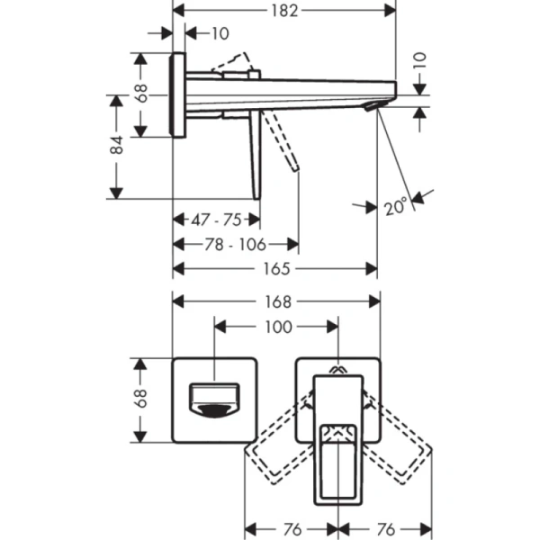 смеситель для раковины без донного клапана hansgrohe metropol 74525000