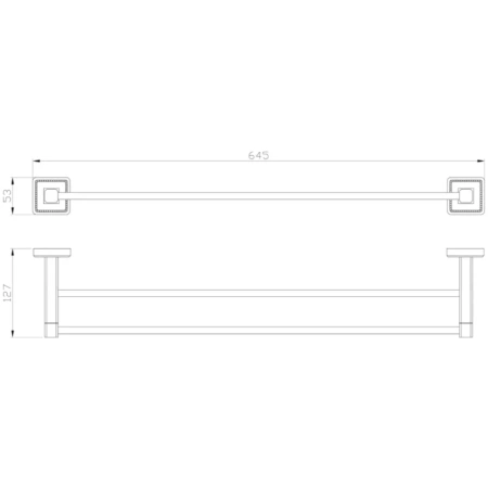 полотенцедержатель wonzon & woghand roma ww-7211 64,5 см, двойной, бронза
