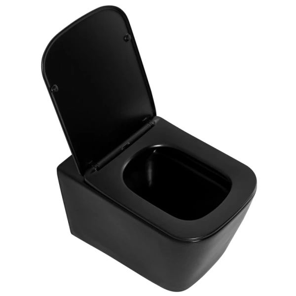 унитаз подвесной belbagno ardente-c bb3202chr-mb безободковый, без сиденья, цвет черный матовый
