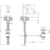 смеситель gessi gessi316 54001#239 для раковины, с донным клапаном, цвет steel brushed