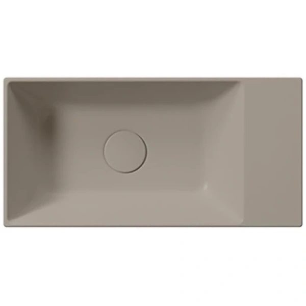 раковина gsi kube x 9486005 накладная, 50x25 см, tortora opaco (коричневый матовый)