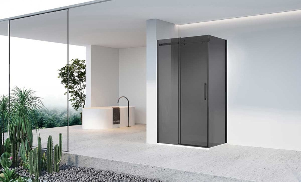 душевой уголок vincea como-n 140×90 vsr-4cn9014cgb профиль черный, стекло тонированное