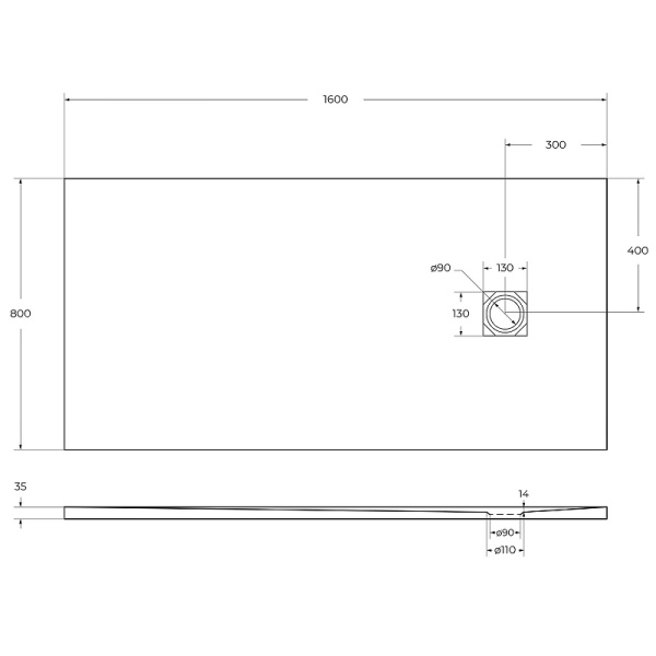 душевой поддон из искусственного камня belbagno uno 160x80 tray-mr-uno-ah-160/80-35-w белый