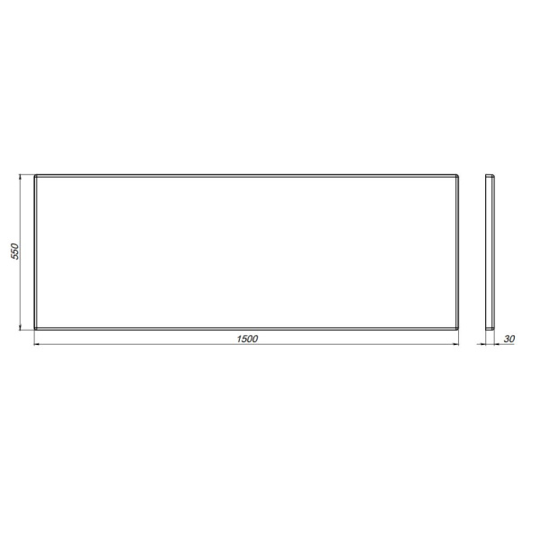 панель фронтальная 150 см damixa willow will-150-070w-p
