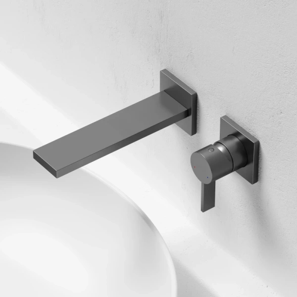 смеситель для раковины sancos linn sc9021gg встраиваемый, вороненая сталь