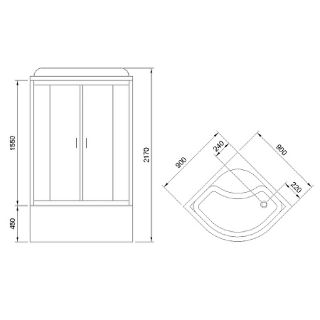 душевая кабина royal bath bk 90x90 rb90bk1-m-ch-el без гидромассажа