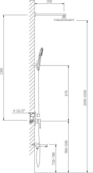душевой комплект timo selene sx-3069/00sm (1013) с внутренней частью