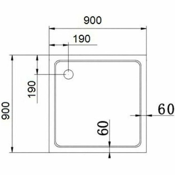 акриловый поддон для душа cezares tray a 90x90 tray-a-a-90-15-w0 белый