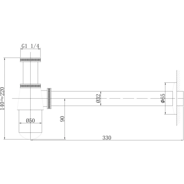 сифон для раковины abber af0032sp 1 1/4"-32, сатин