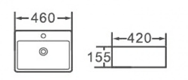 раковина esbano circon 46 esrncirc46w белая
