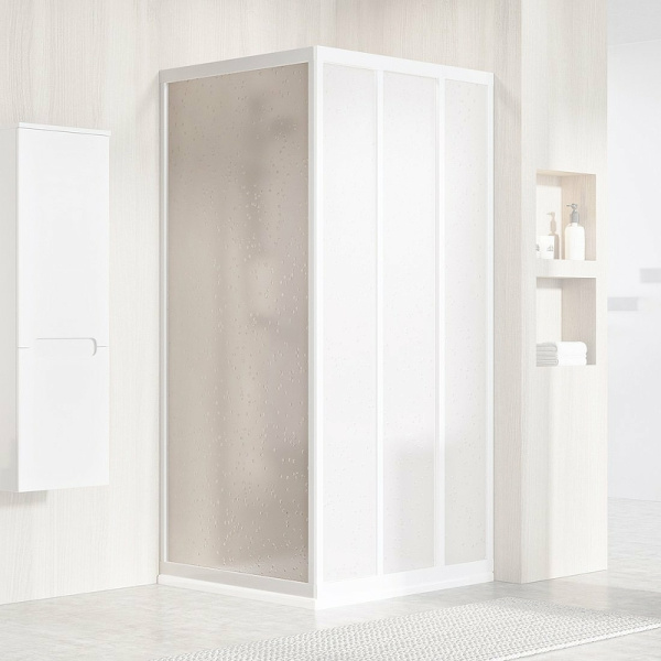 душевая стенка ravak supernova apss-90 940701r211 профиль белый, пластик pearl