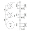смеситель paffoni modular box mde018cr для душа, термостат, встраиваемый, с внутренней частью, 2 потребителя, хром глянцевый