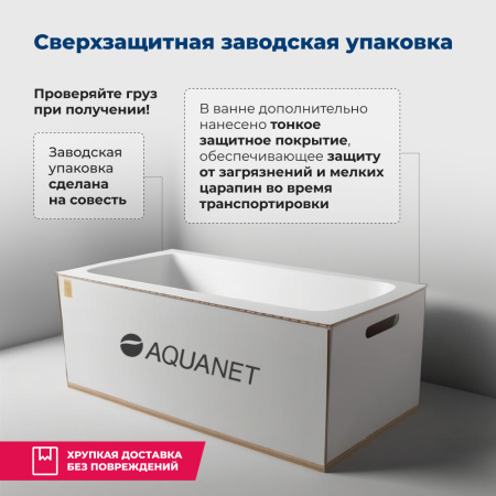 акриловая ванна aquanet jamaica 160x100 r 00205503 с каркасом, цвет белый