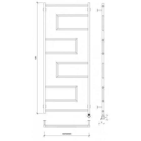 полотенцесушитель электрический 1270x630 тэн правый secado рабби 4673739253076