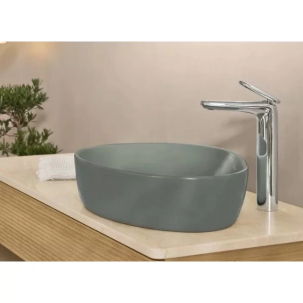 раковина villeroy & boch antao 4a7351r8 накладная, 51x40 см, morning green с ceramicplus