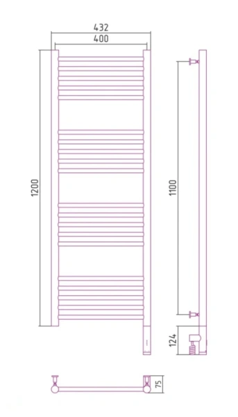 полотенцесушитель электрический 1200x400 мэм правый, перемычка прямая сунержа богема 3,0 00-5805-1240