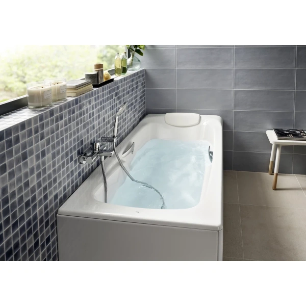 ванна чугунная roca ming set/2302g000r/291120001/150412330 170x85 см, с ручками, антискользящим покрытием, белый