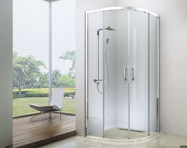душевой уголок berges solo r 90×90 061108 профиль хром, стекло прозрачное