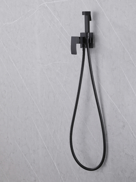 гигиенический душ со смесителем abber wasserfall af8625b черный матовый