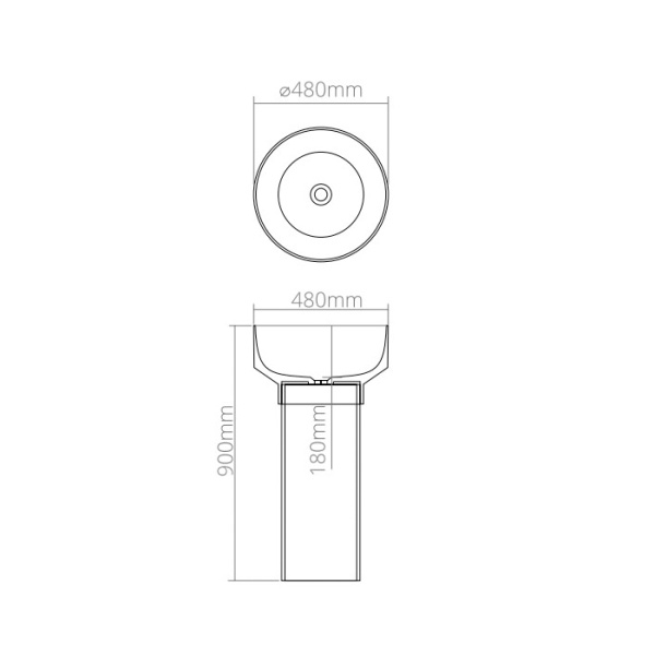 раковина dea design robust type dd2023 480 r5 5 напольная, без отв., glasstech, прозрачная смола, 48x48x90см., чаша pomegranate/пьедестал graphite