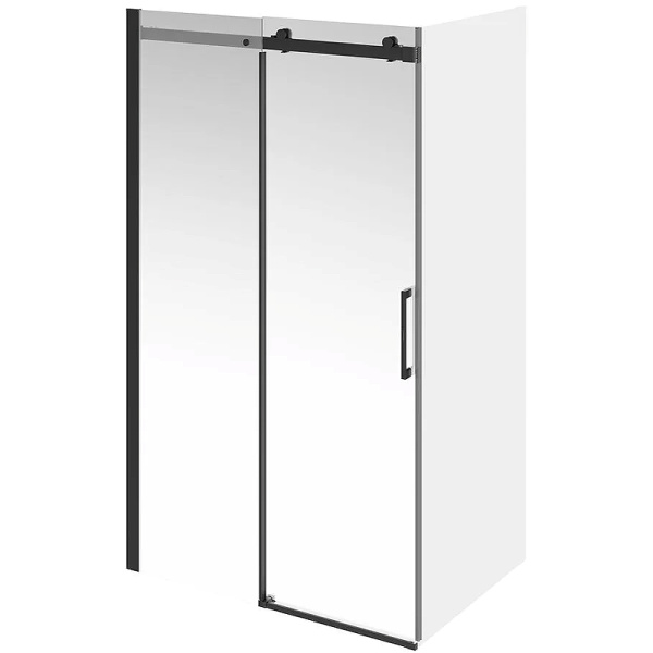 душевая дверь kerama marazzi cristallo 120 ct.120.sd.blk.m профиль черный матовый, стекло прозрачное
