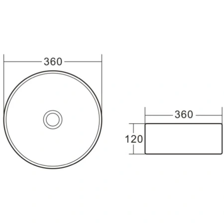 раковина belbagno bb1357 накладная, ø36 см, белая