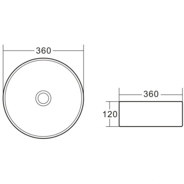 раковина belbagno bb1357 накладная, ø36 см, белая