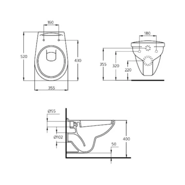 унитаз подвесной ideal standard ecco e876901 eurovit