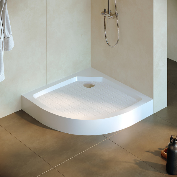 душевой поддон из стеклопластика rgw smc/r w 90×90 57350499-01 белый