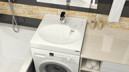 раковина на стиральную машину azario estet cs00082259 60х54.5 см, белая